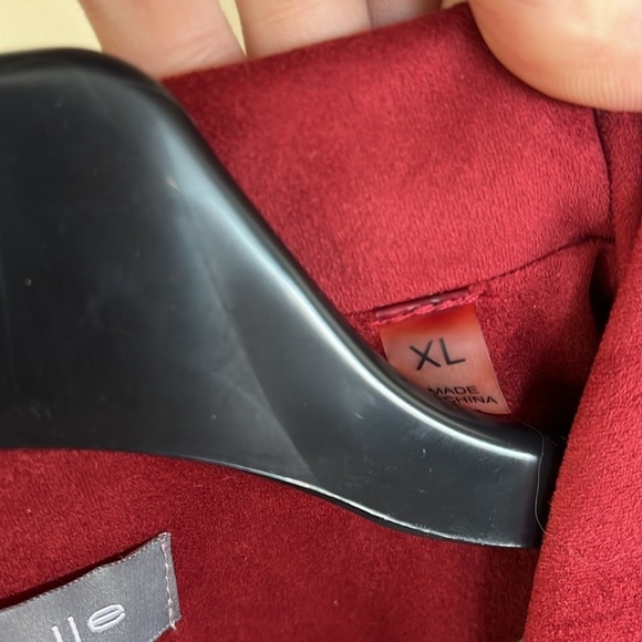 Brand New Bagatelle Cherry Red Draped Zippered Faux Suede Moto Jacket - Picture 12 of 16